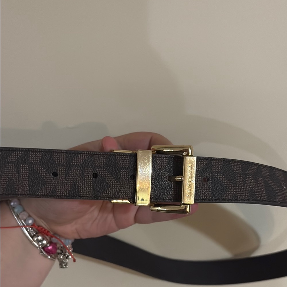 MICHAEL Michael Kors Brown and Gold Belt